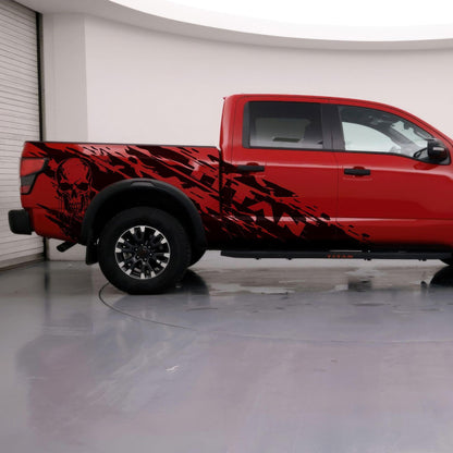 Nissan Titan Skull Mud Splash Decal. (With Skull / No Skull) #6862