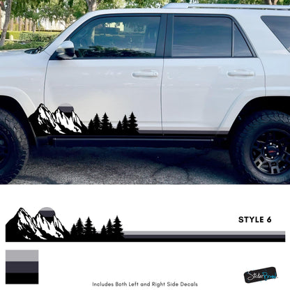 Mountain Forest Sunset Truck/Car Decal. Yellow, Orange, Red Color Scheme. #6811-Sup