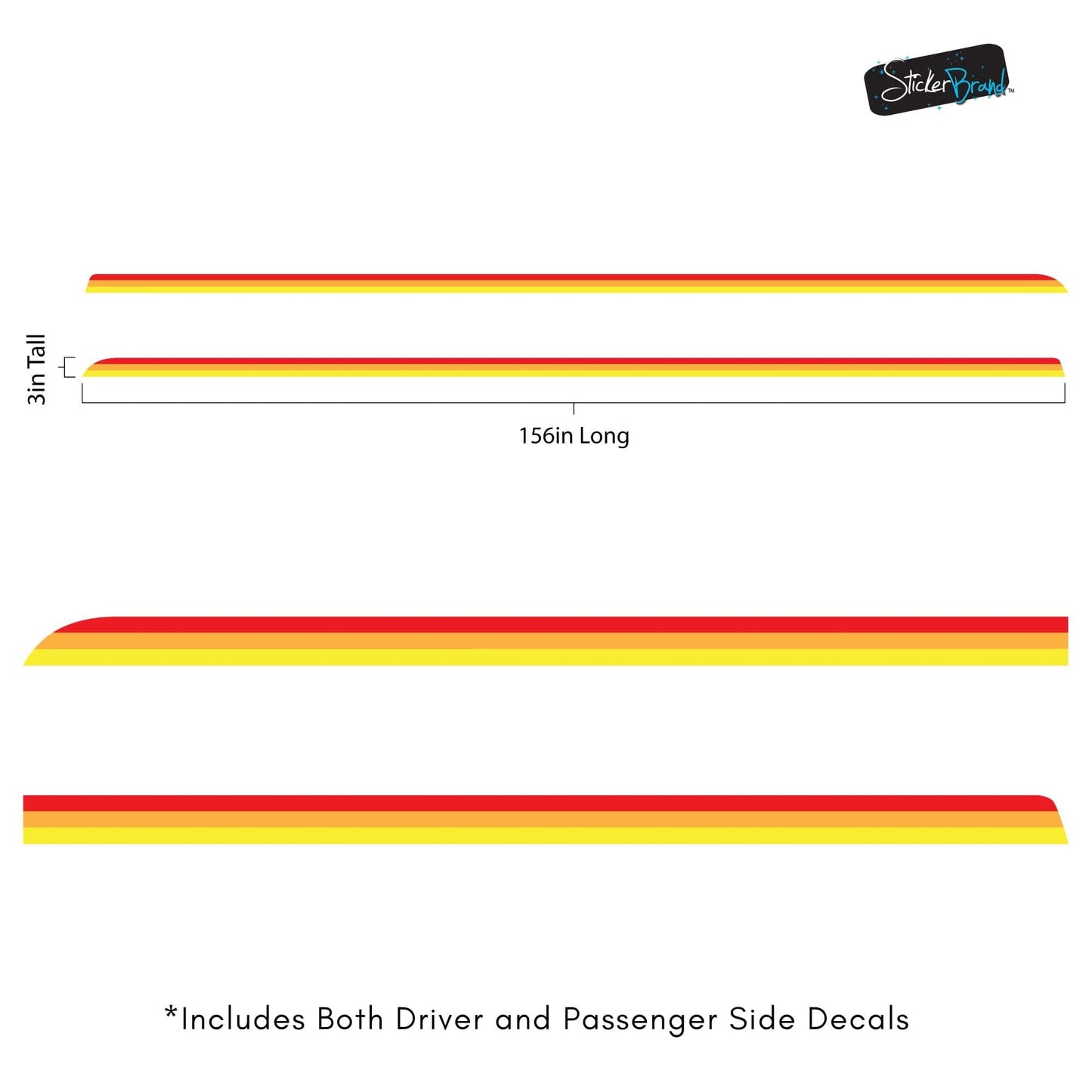 3 Color Stripes Bronco Decal Sticker. #6953