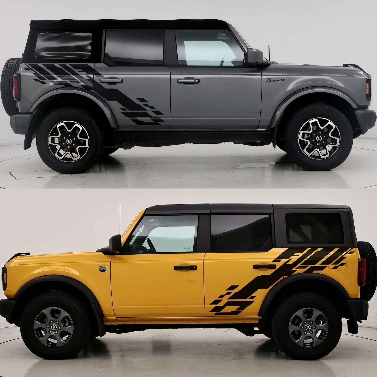 Bronco Digital Glitching Stripes Decal. #6838