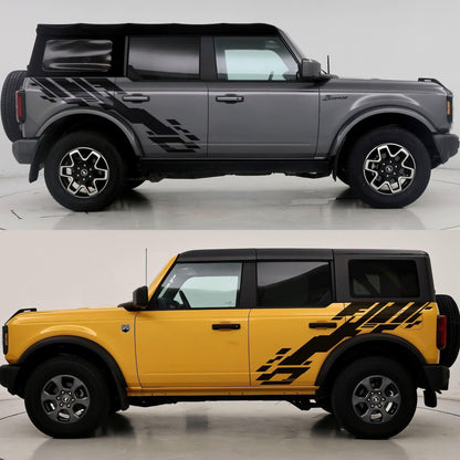 Bronco Digital Glitching Stripes Decal. #6838