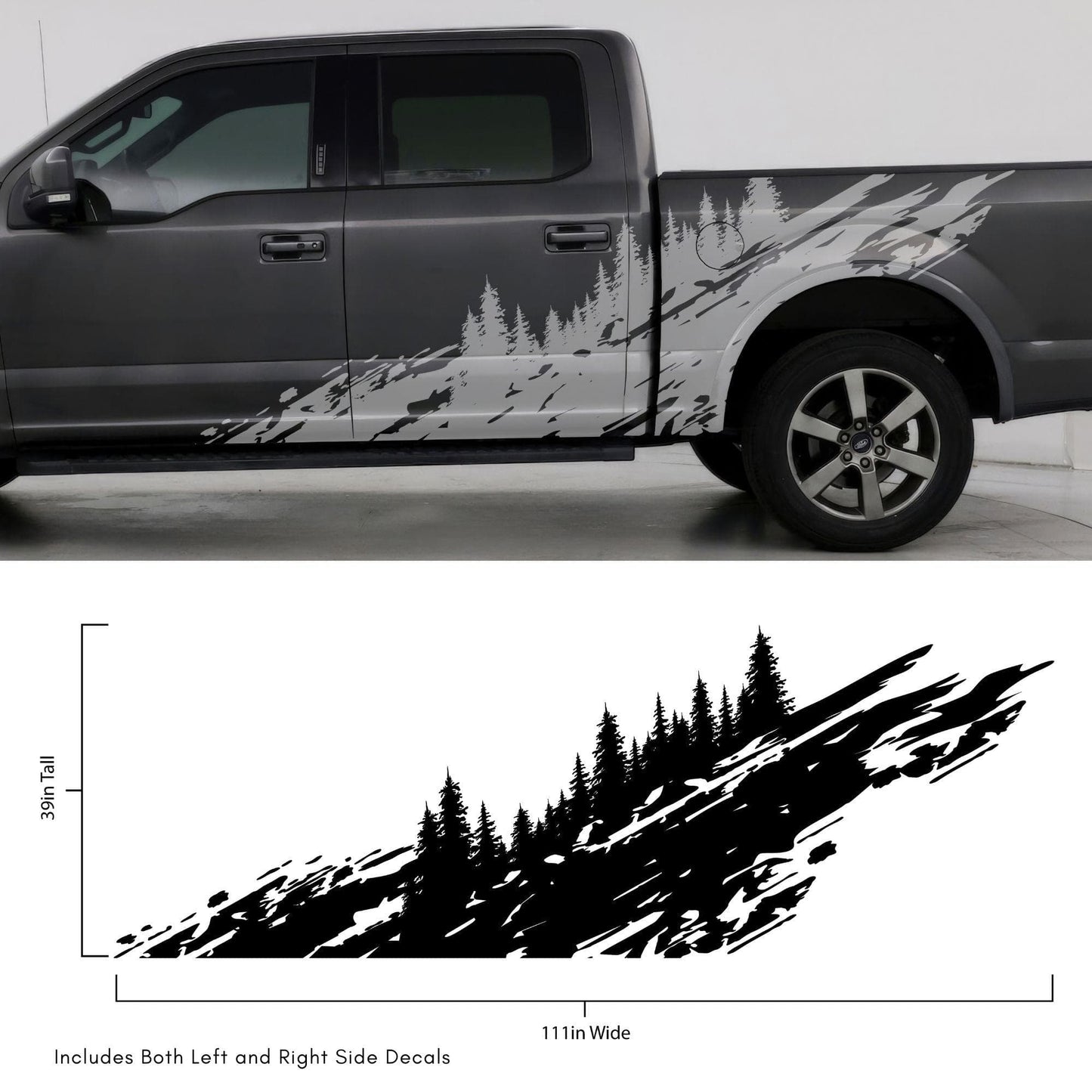 Overland Forest Tree Mud Splash Truck Decal. #6849