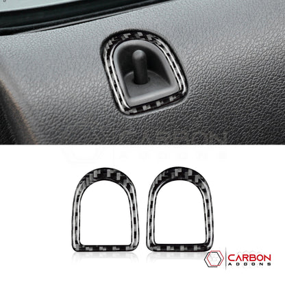Real Carbon Fiber Door Lock Trim Overlay | Mustang 2005-2009