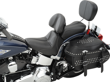 SADDLEMEN Dominator Solo Seat - Stitched - Black w/ Gray Stitching - FLSTC/N '06-'17 806-15-0042
