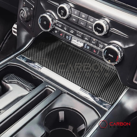 F150 2021-Up Center Console Wireless Charger/Coin Tray Hard Carbon Fiber Cover