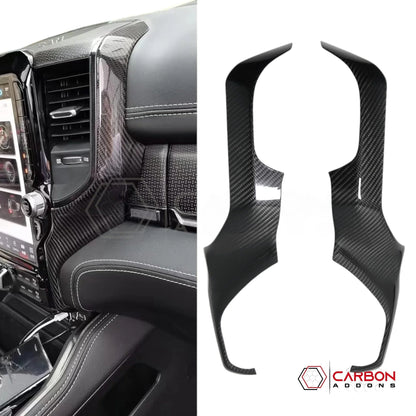 2019+ RAM 1500/TRX/RHO Radio Infotainment Screen Side Trim Hard Carbon Fiber Cover