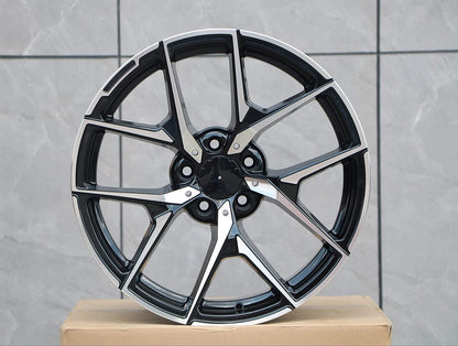 MB19 18x9.5 5x112 +35 66.6 Black Machined Face