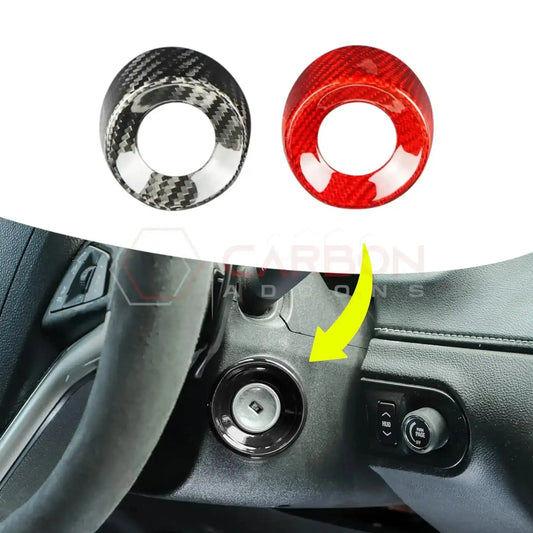 Camaro 2010-2015 Real Carbon Fiber Ignition Keyhole Ring Trim Cover