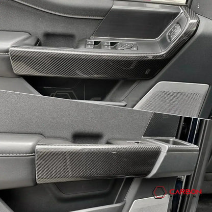 Real Carbon Fiber Door Panel Trim Covers for 2021+ Ford F-150
