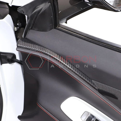 C8 Corvette Real Carbon Fiber Door Panel Upper Trim Covers