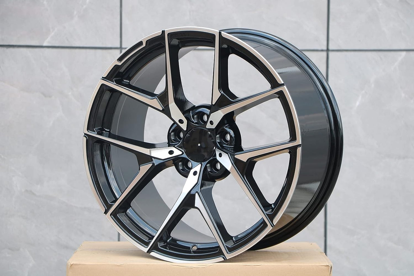 MB19 18x8.5 5x112 +38 66.6 Black Machined Face