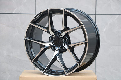 MB19 18x8.5 5x112 +38 66.6 Black Machined Face