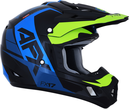 AFX FX-17 Helmet - Aced - Blue/Lime - XL 0110-6502