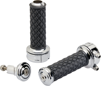 BILTWELL Grips - Alumicore - Custom - Chrome 6606-105-01