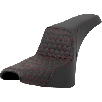 SADDLEMEN Step-Up Seat - Honeycomb - Red Stitching - FXBB/FXST '18-'24 A818-30-177RED