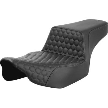 SADDLEMEN Step-Up Seat - Extended Reach - Front Honeycomb - Gray Stitch - FL '23-'24 823-07-17802