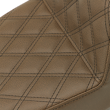 SADDLEMEN Step-Up Seat - Full Lattice Stitch - Brown - Dyna 891-04-175BR