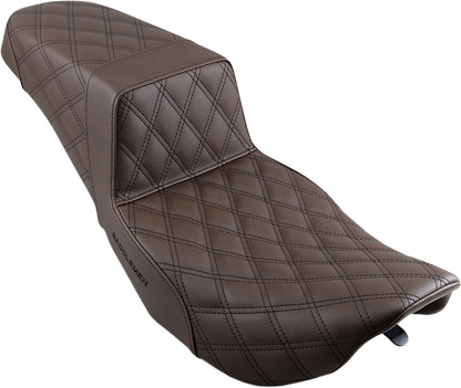 SADDLEMEN Step-Up Seat - Full Lattice Stitch - Brown 897-06-175BR