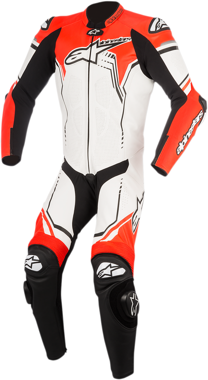 ALPINESTARS GP Plus v2 1-Piece Leather Suit - White/Black/Red Fluorescent - US 46 / EU 56 3150518-233-56