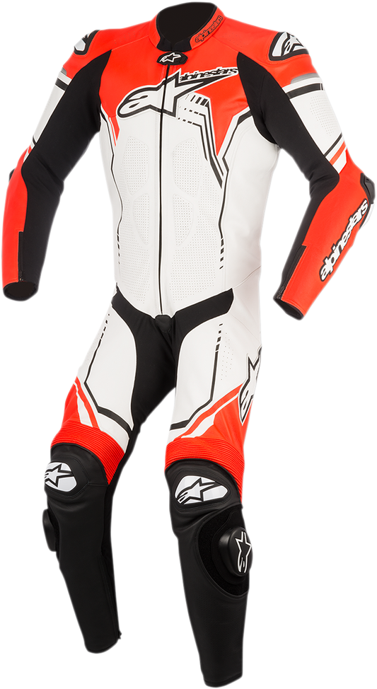 ALPINESTARS GP Plus v2 1-Piece Leather Suit - White/Black/Red Fluorescent - US 46 / EU 56 3150518-233-56
