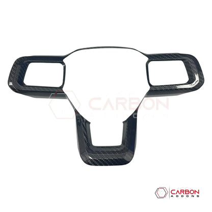 Real Carbon Fiber Steering Wheel Trim Covers for 2024+ Ford Mustang