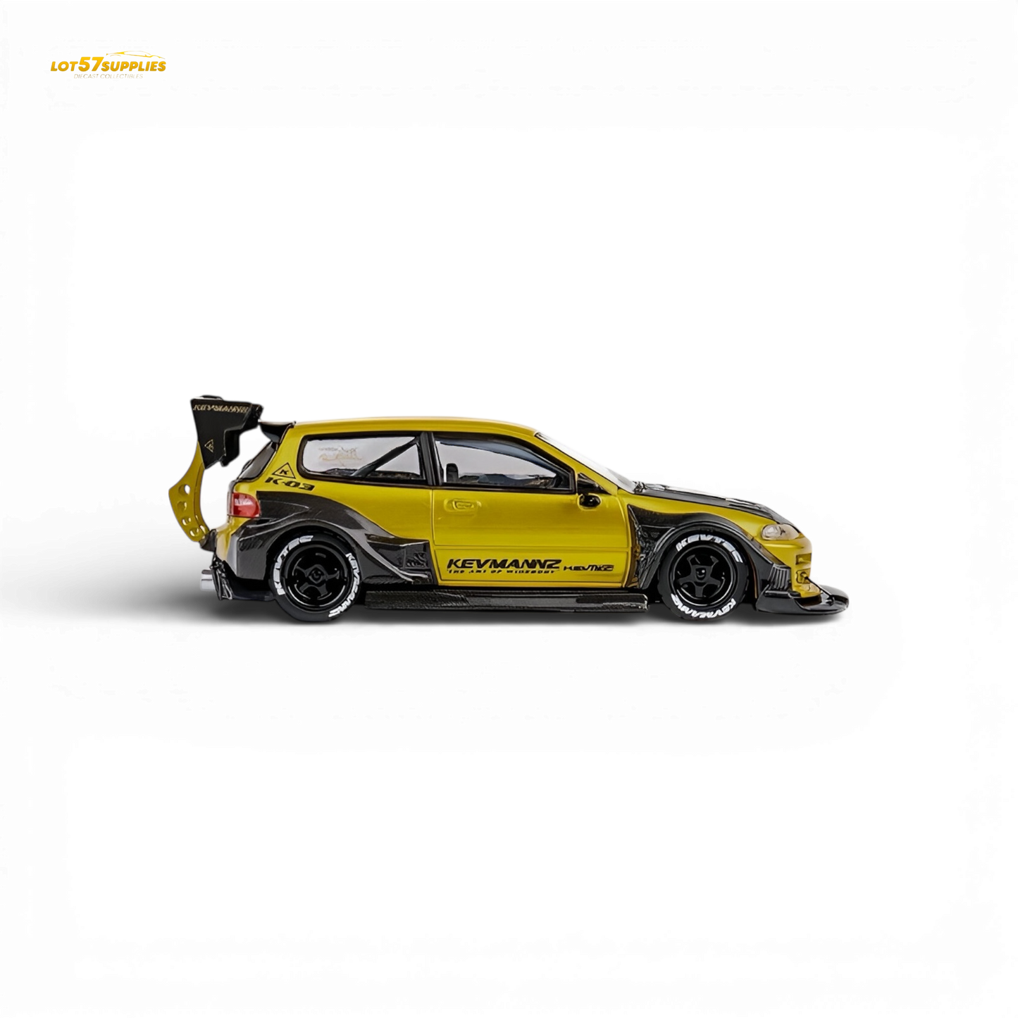(Pre-Order) DCM Kevmannz Civic EG Ver.1 - Gold Carbon Fiber Long Tail 1:64