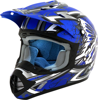 AFX FX-17Y Helmet - Butterfly - Matte Blue - Medium 0111-1388