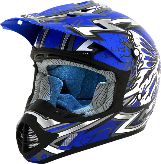 AFX FX-17Y Helmet - Butterfly - Matte Blue - Medium 0111-1388