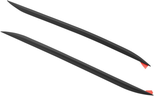 SHOW CHROME Fender Side Accent - Black - Front 52-941BK