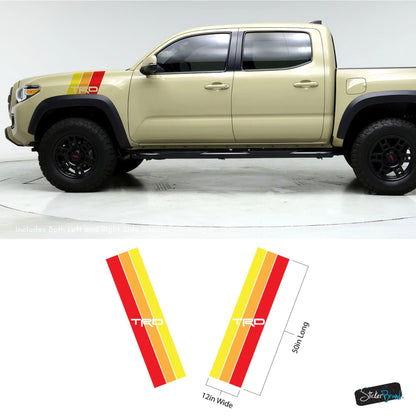 Yellow, Orange, Red TRD Stripes Toyota Truck Decal. #6968
