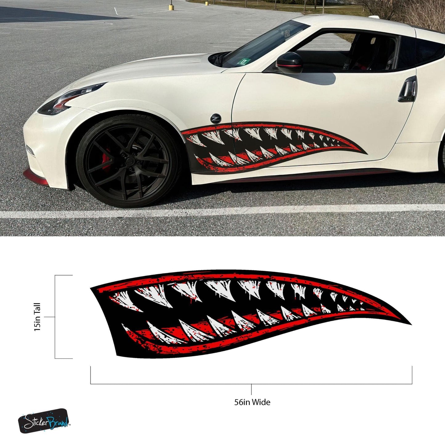 Flying Tiger Shark Military Bomber Design Decal. Jaws Decal. #6992