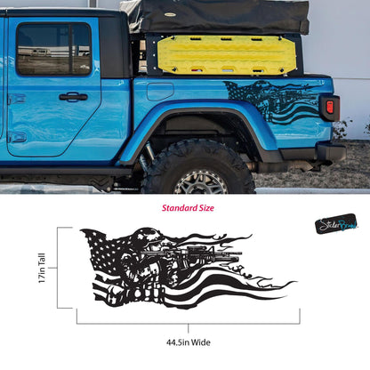 Military Soldier Flag Truck / Car Decal Sticker. Veteran Flag Window Sticker. #6967