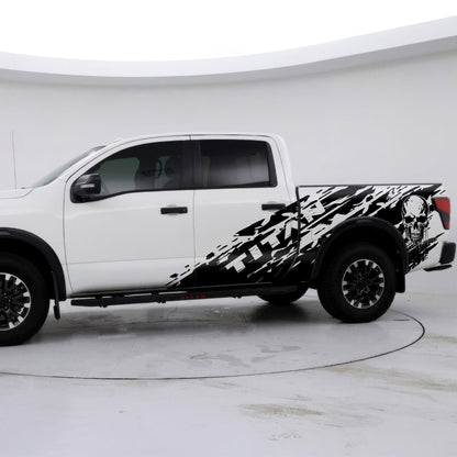 Nissan Titan Skull Mud Splash Decal. (With Skull / No Skull) #6862