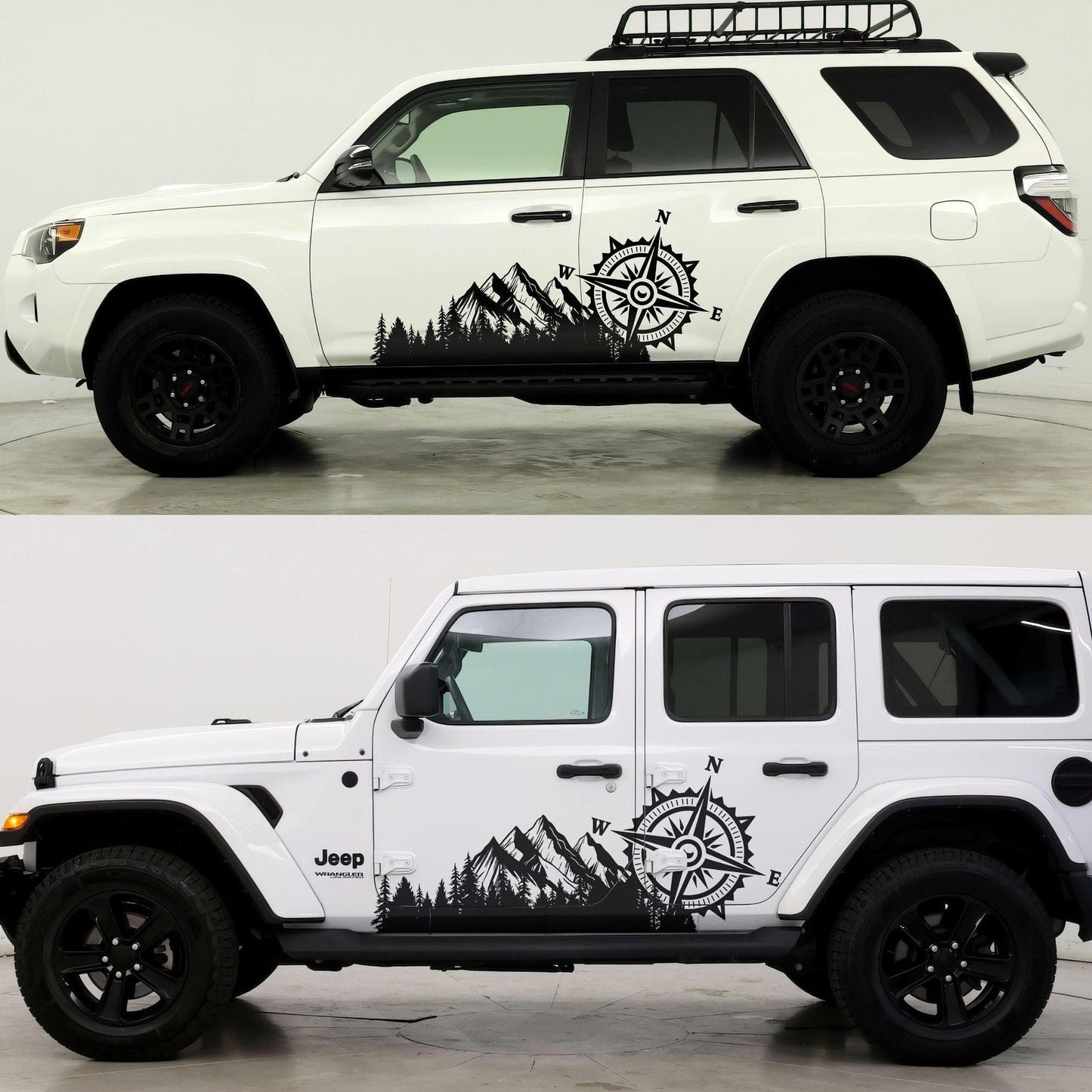 Mountain with Compass Truck Graphic Decal Sticker. Off-Road Overlander. #6909