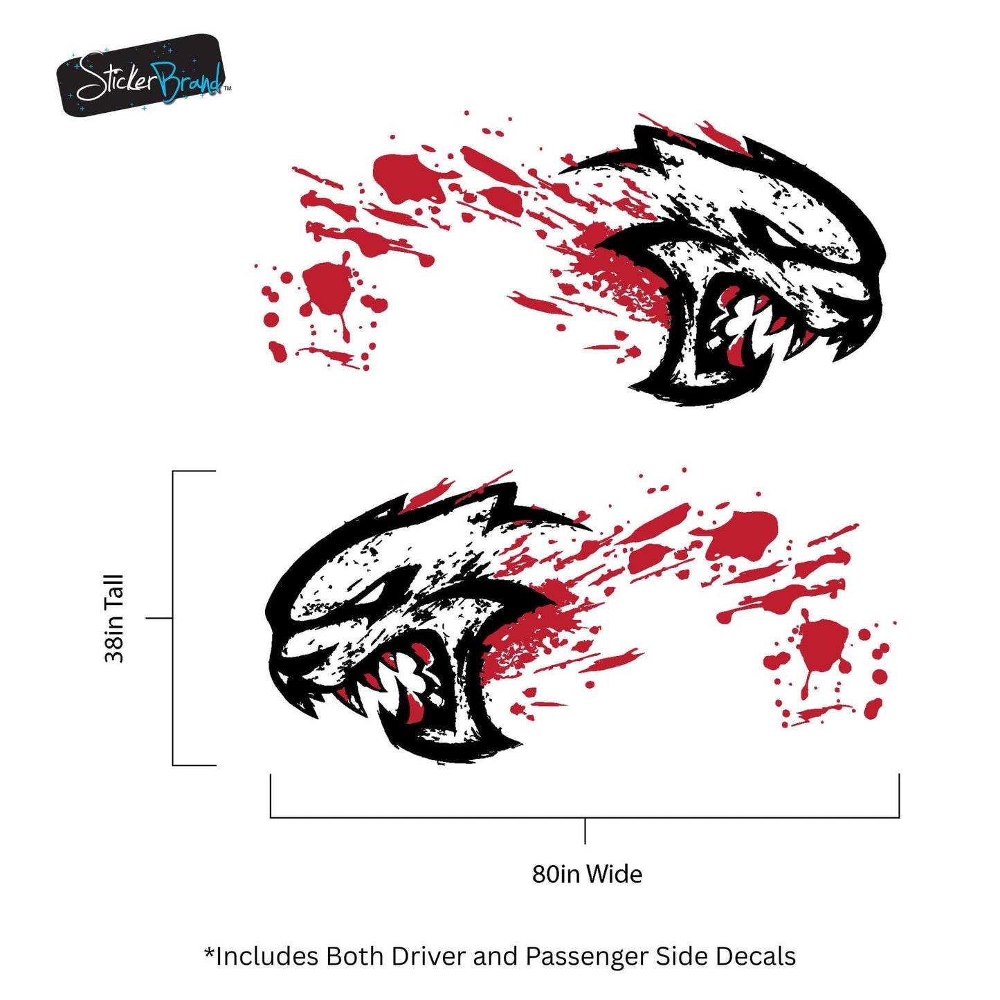Hellcat Decal Sticker for Challenger, Charger, Durango SRT. Blood Splatter Car Decal. #6993