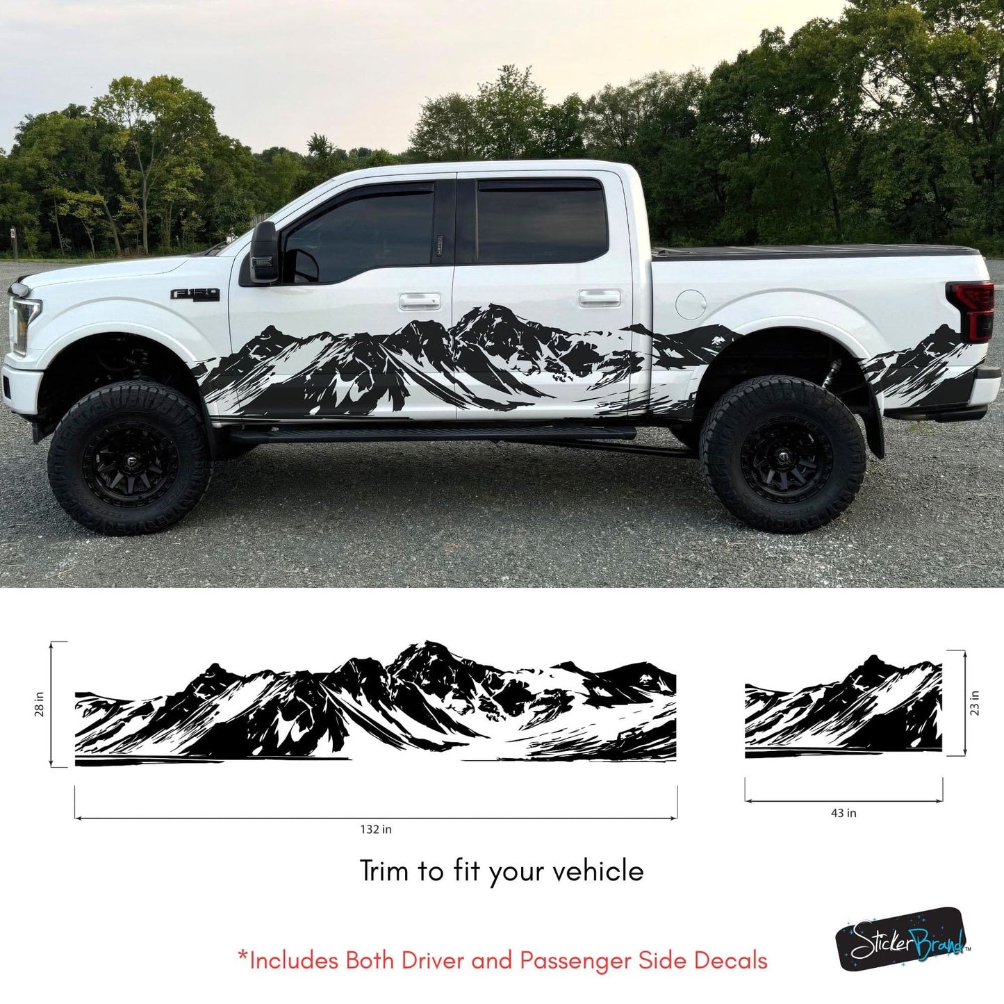 Mountain Truck Graphic Decal. Overland Vinyl Decal. #7085-Sup