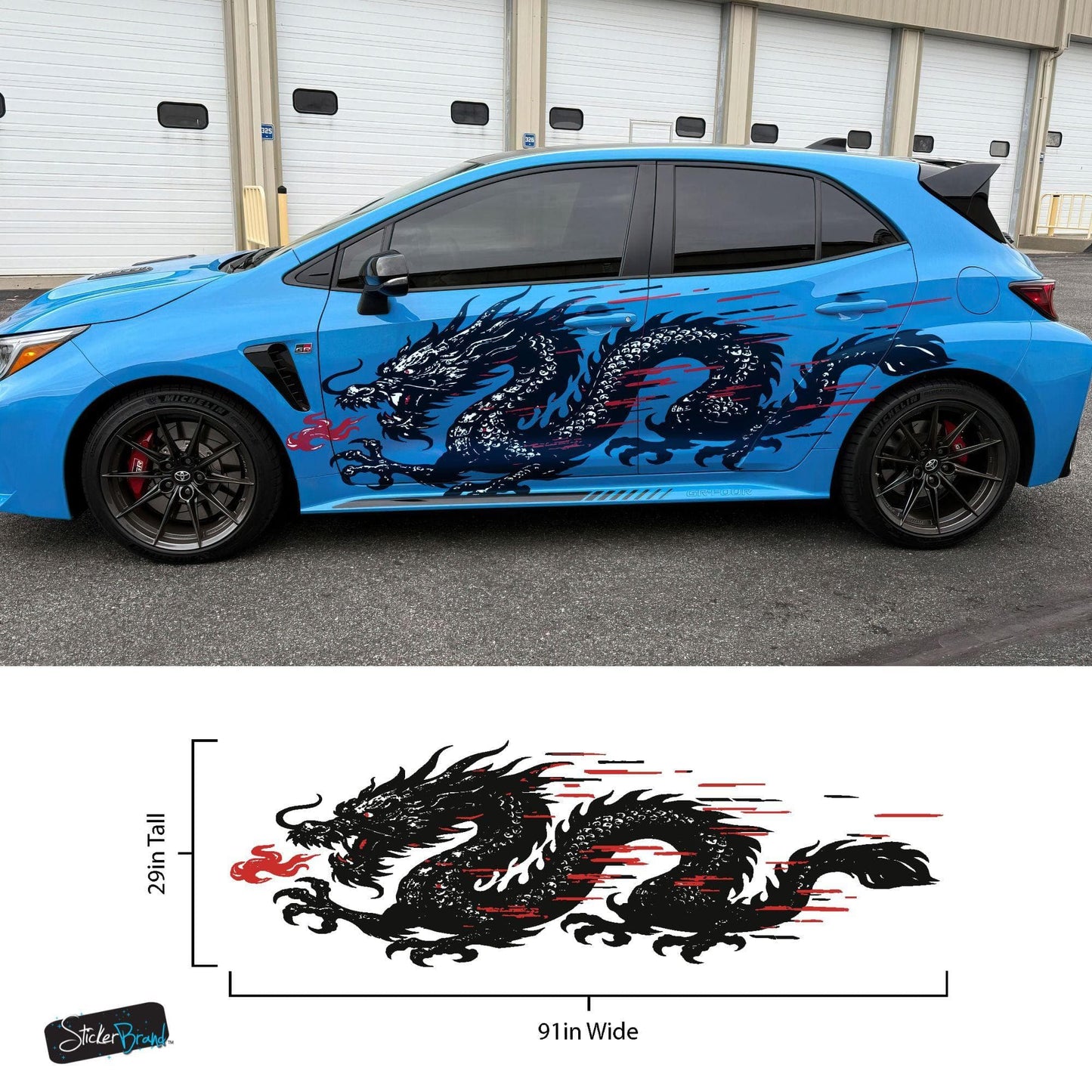 Dragon Graphic Decal Sticker for Car / Truck. Universal Fit. #6997