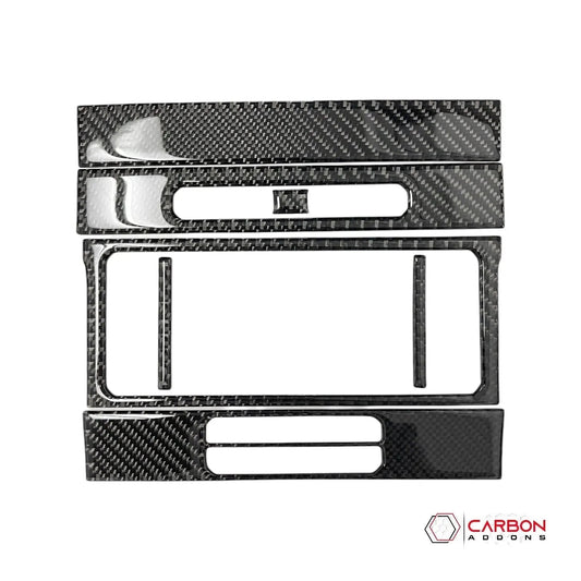 [7pcs] Real Carbon Fiber Infotainment Radio Trim Overlay | 2015-2020 F150