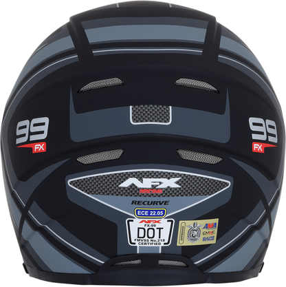 AFX FX-99 Helmet - Recurve - Matte Black/Gray - Medium 0101-11137