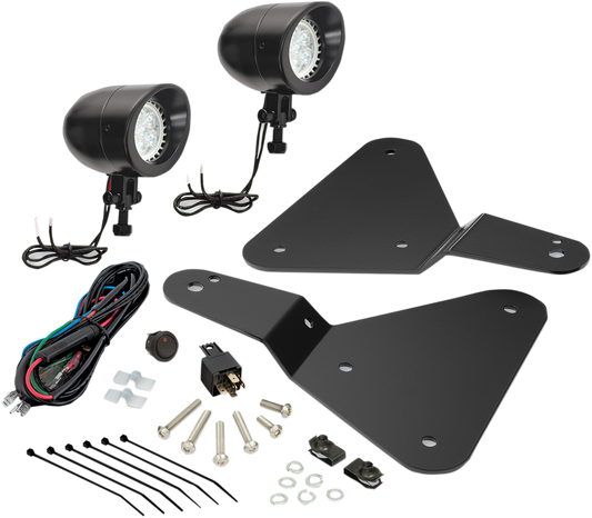 SHOW CHROME Driving Lights - Black Satin - Spyder F3 41-301LBK