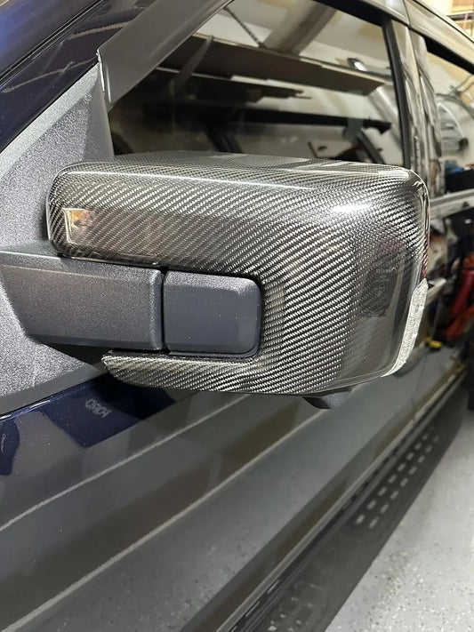 F150 2021-Up Direct Replacement Carbon Fiber Side View Mirror Caps