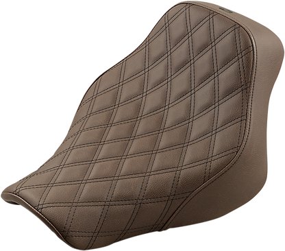 SADDLEMEN Renegade Solo Seat - Lattice Stitched - Brown - FLST 818-33-002BLS