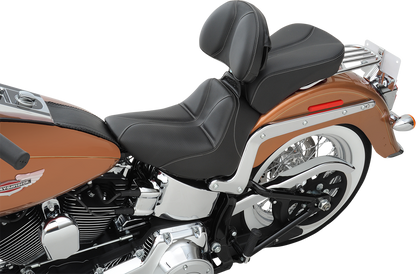 SADDLEMEN Dominator Solo Seat - Stitched - Black w/ Gray Stitching - FLSTC/N '06-'17 806-15-0042