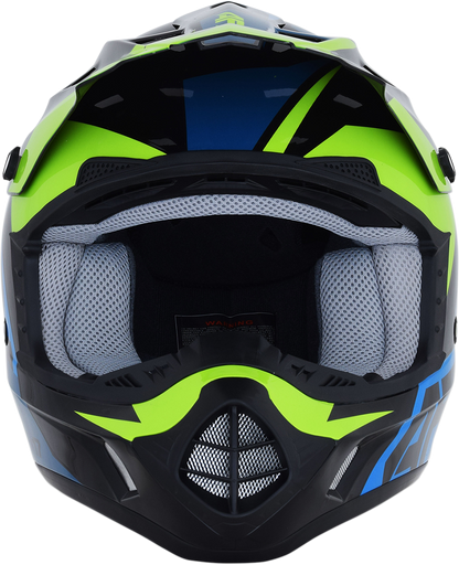 AFX FX-17 Helmet - Aced - Blue/Lime - Small 0110-6499