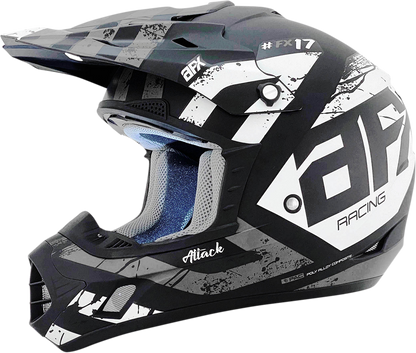 AFX FX-17 Helmet - Attack - Matte Black/Silver - Small 0110-7143