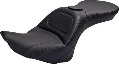 SADDLEMEN Seat - Explorer - With Backrest - Stitched - Black - FL/FX '06-'17 806-12-030