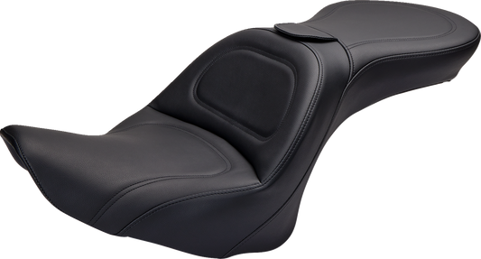 SADDLEMEN Seat - Explorer - With Backrest - Stitched - Black - FL/FX '06-'17 806-12-030