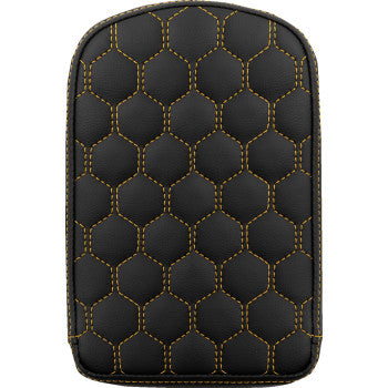 SADDLEMEN RoadSofa™ Sissy Bar Pad - Honeycomb - Gold Stitching 041149GOL