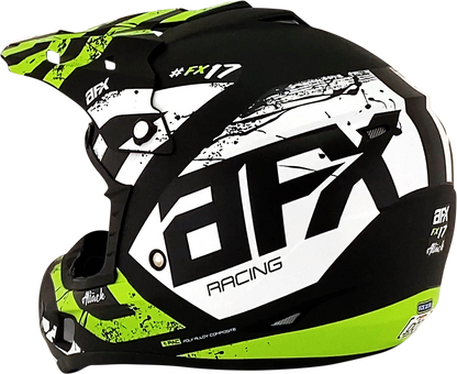 AFX FX-17Y Helmet - Attack - Matte Black/Green - Medium 0111-1418