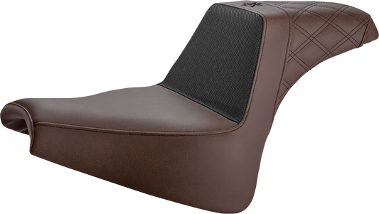 SADDLEMEN Unknown Industries Seat - Front Carbon Fiber/Black Gripper Lumbar/Rear Lattice Stitch - FXFB '18-'23 UN18-28-173BR